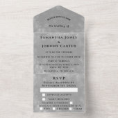 Schneeflocken Schnee Grau Winter Wunderland Hochze All In One Einladung (Innen Boden)