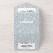 Schneeflocken Schnee Grau Winter Wunderland Hochze All In One Einladung (Außenbereich)