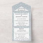 Schneeflocken Schnee Grau Winter Wunderland Hochze All In One Einladung (Innen Boden)