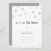 Schneeflocken Schnee in Liebe Bridal Einladung (Vorne/Hinten)