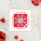 Schneeflocken Schnee Roter Feiertag Papier Napkins Serviette (Beispiel)