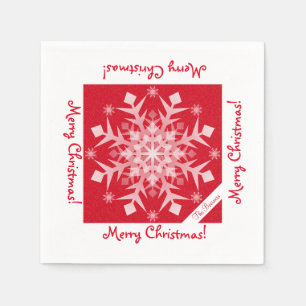Schneeflocken Schnee Roter Feiertag Papier Napkins Serviette