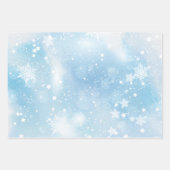 Schneeflocken, Schnee, Sterne, blauer Winterhimmel Geschenkpapier Set (Vorderseite 2)