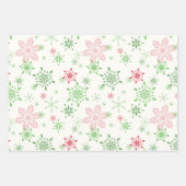 Schneeflocken, Schnee, Sterne, blauer Winterhimmel Geschenkpapier Set (Vorderseite 3)