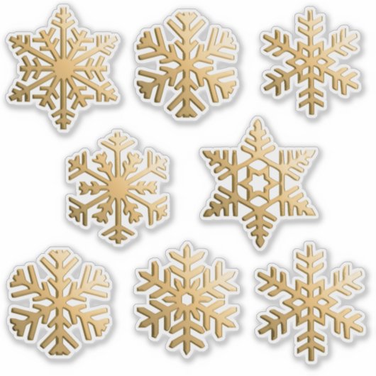 Schneeflocken / Schneeflocken im Imitat Aufkleber (Vorderseite)
