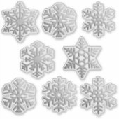 Schneeflocken / Schneeflocken in Imitaten Silberfe Aufkleber (Vorderseite)