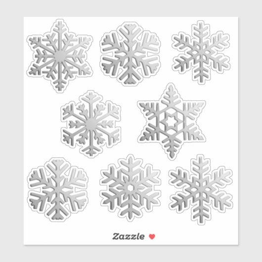 Schneeflocken / Schneeflocken in Imitaten Silberfe Aufkleber (Blatt)