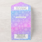 Schneeflocken Schneeflocken Rosa Winterwunder Hoch All In One Einladung (Außenbereich)