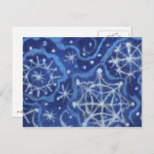 Schneeflocken Schneeflocken Schneeflocken Gefieber Feiertagspostkarte (Vorne/Hinten)