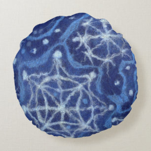 Schneeflocken Schneeflocken Schneeflocken Gefieber Rundes Kissen