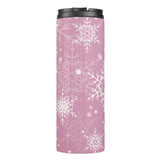 Schneeflocken-Schneeflocken Thermosbecher (Rückseite)