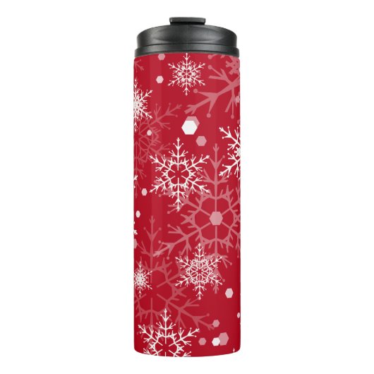 Schneeflocken-Schneeflocken Thermosbecher (Vorderseite)