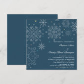 Schneeflocken-Schneeflocken-Winterhochzeit Einladung (Vorne/Hinten)