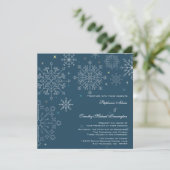 Schneeflocken-Schneeflocken-Winterhochzeit Einladung (Stehend Vorderseite)