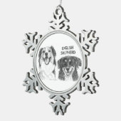 Schneeflocken Schneeflocken Zinn-Ornament (Rechts)