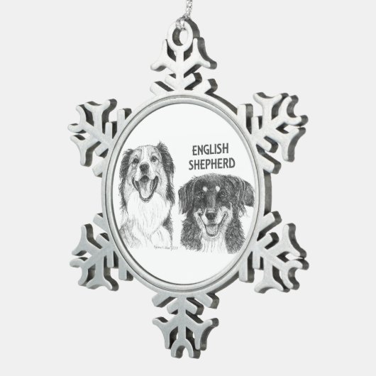 Schneeflocken Schneeflocken Zinn-Ornament (Rechts)