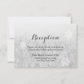 Schneeflocken & Schneewald Winter Hochzeit Empfang Einladung (Vorderseite)