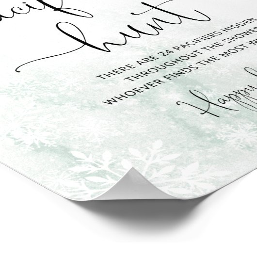 Schneeflocken-Schnuller-Jagdspiel Poster (Ecke)