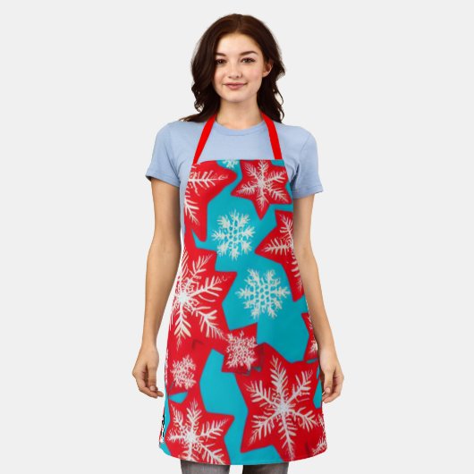 Schneeflocken Schürze (Getragen)