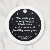 Schneeflocken, schwarz und weiß geschenkanhänger (Rückseite)