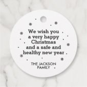 Schneeflocken, schwarz und weiß geschenkanhänger (Rückseite)