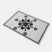 Schneeflocken Schwarz/Weiß Tile Fußmatte (Schrägansicht)