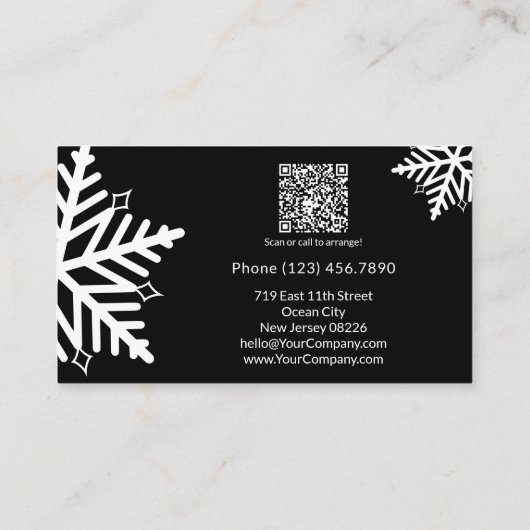 Schneeflocken Schwarz & Weiß Urlaub Danke für Ihr  Treuekarte (Rückseite)