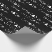 Schneeflocken Schwarz-Weiß-Weihnachten im Juli Geschenkpapier (Ecke)