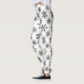 Schneeflocken Schwarzweiß-Muster Leggings (Links)