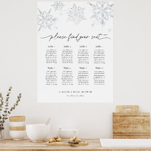 Schneeflocken Seekartenschaum Poster (Küche)