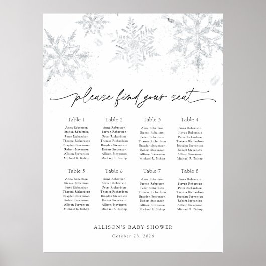 Schneeflocken Seekartenschaum Poster (Vorne)