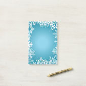 Schneeflocken setzen post-it klebezettel (Auf Schreibtisch)