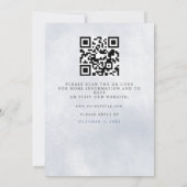 Schneeflocken Silber Blau Winter QR-Code Hochzeit Einladung (Rückseite)