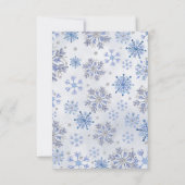 Schneeflocken Silber Blau Winterhochzeit QR CODE RSVP Karte (Rückseite)