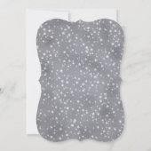 Schneeflocken Silber Winter rustikale Blumenhochze Einladung (Rückseite)