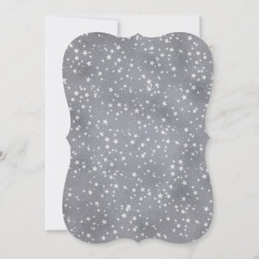 Schneeflocken Silber Winter rustikale Blumenhochze Einladung (Rückseite)