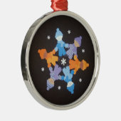 Schneeflocken Silbernes Ornament (Rechts)