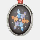 Schneeflocken Silbernes Ornament (Links)