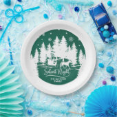 Schneeflocken-Silhouetten in der nächtlichen Still Pappteller (Party)