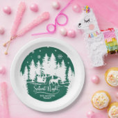 Schneeflocken-Silhouetten in der nächtlichen Still Pappteller (Party)