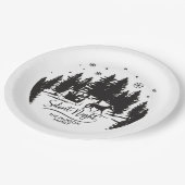 Schneeflocken-Silhouetten in der nächtlichen Still Pappteller (Schrägansicht)