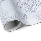 Schneeflocken Silver Glitzer Dusty Geschenkpapier (Rolleneckpunkt)