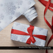 Schneeflocken Silver Glitzer Dusty Geschenkpapier
