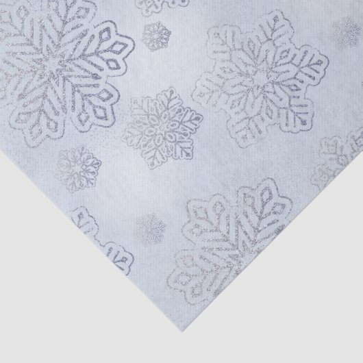 Schneeflocken Silver Glitzer Dusty Seidenpapier (Detail)