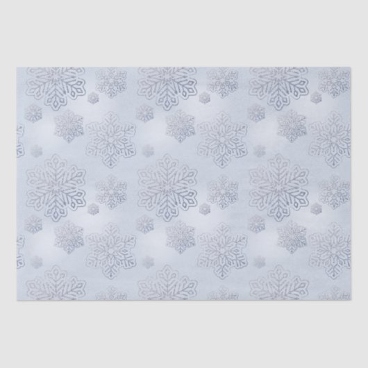 Schneeflocken Silver Glitzer Dusty Seidenpapier (Vorderseite)
