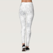 Schneeflocken Silver Glitzer Winter oder Weihnacht Leggings (Rückseite)