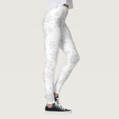 Schneeflocken Silver Glitzer Winter oder Weihnacht Leggings (Rechts)