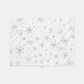 Schneeflocken - Silver Grau & Weiß Fleecedecke (Vorderseite (Horizontal))