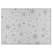 Schneeflocken - Silver Grau & Weiß Schneidebrett (Vorderseite)