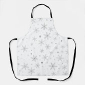 Schneeflocken - Silver Grau & Weiß Schürze (Vorderseite)